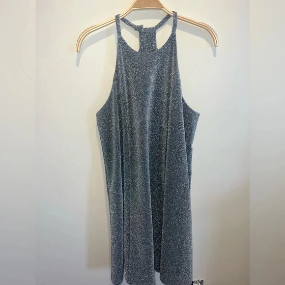Crosby Mollie Burch Silver Sparkly Halter Dress Size‎ M Money Classic Party NYE - Picture 4 of 16